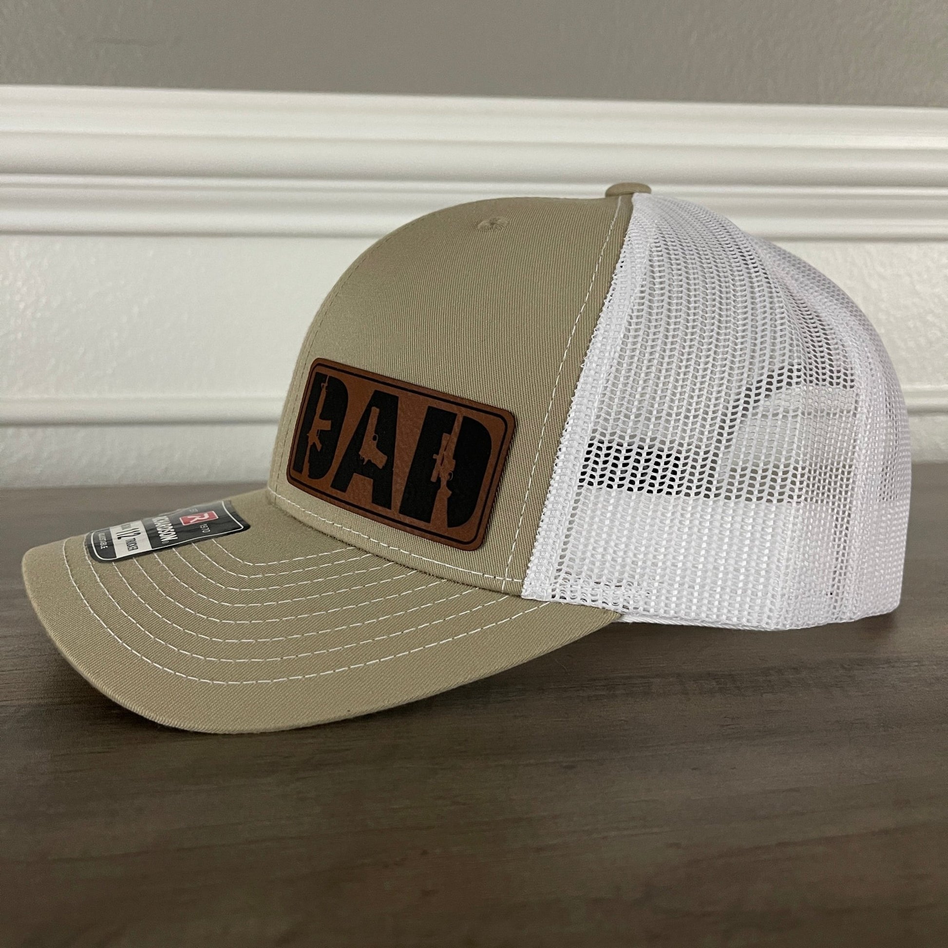 DAD 2A 2nd Amendment Leather Patch Hat Khaki - Hollow Point Society - Patch Hat