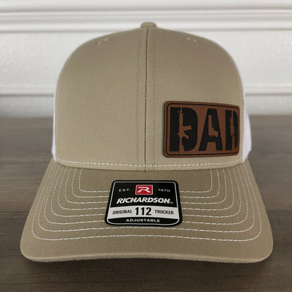 DAD 2A 2nd Amendment Leather Patch Hat Khaki - Hollow Point Society - Patch Hat