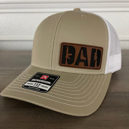 DAD 2A 2nd Amendment Leather Patch Hat Khaki - Hollow Point Society - Patch Hat