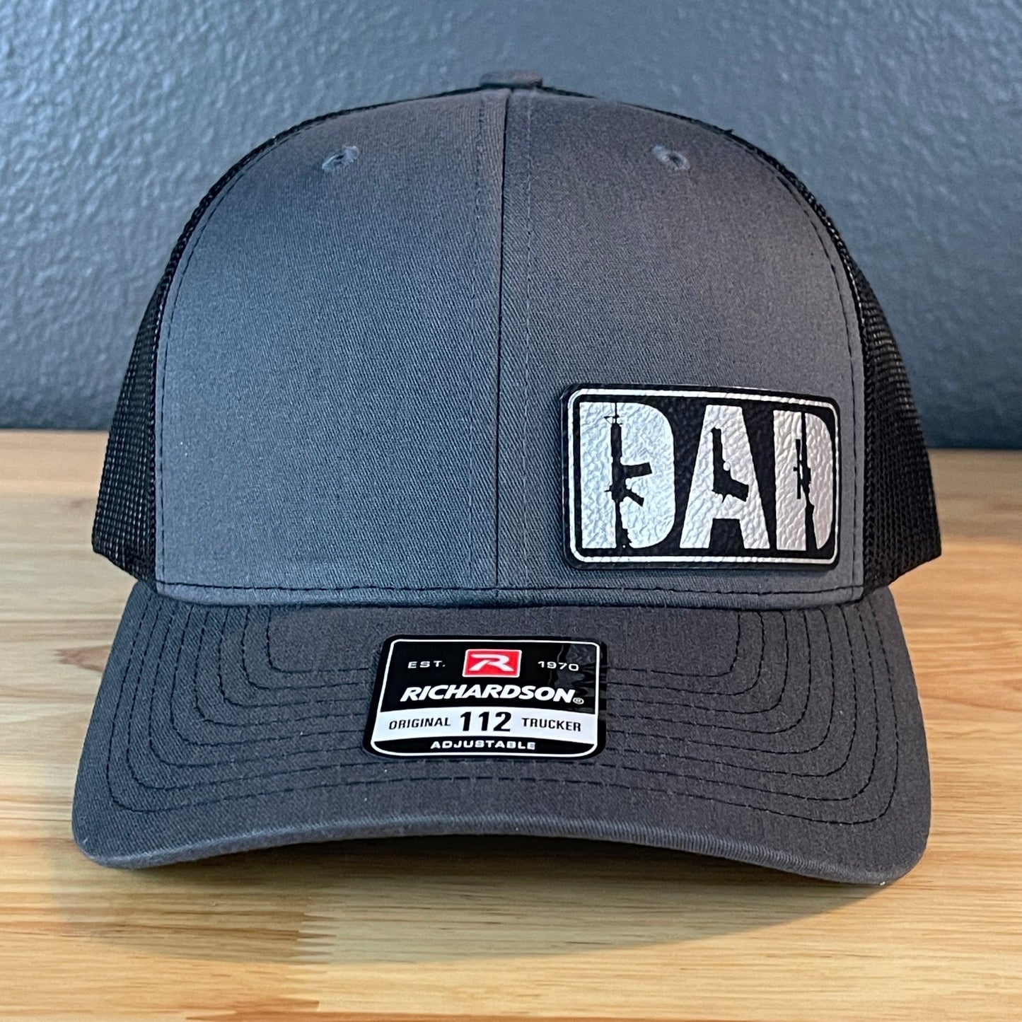 DAD 2A 2nd Amendment Patriotic Leather Patch Hat Blk/Silv - Hollow Point Society - Patch Hat