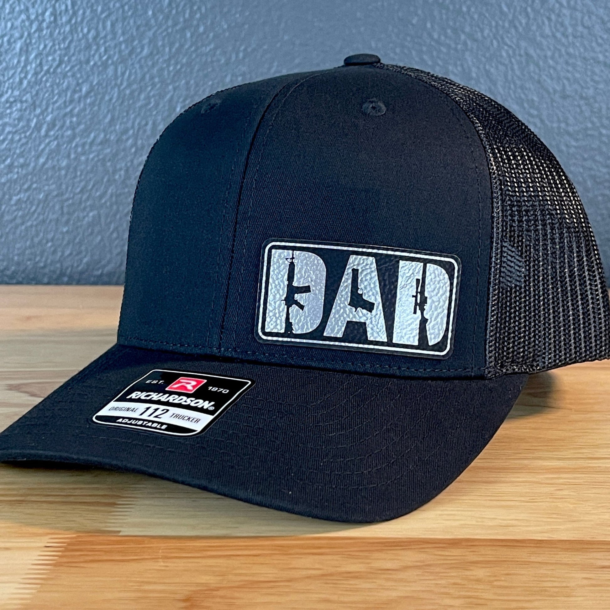 DAD 2A 2nd Amendment Patriotic Side Leather Patch Hat Blk/Silv - Hollow Point Society - Patch Hat