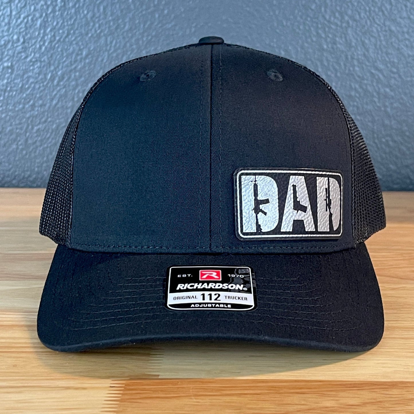 DAD 2A 2nd Amendment Patriotic Side Leather Patch Hat Blk/Silv - Hollow Point Society - Patch Hat