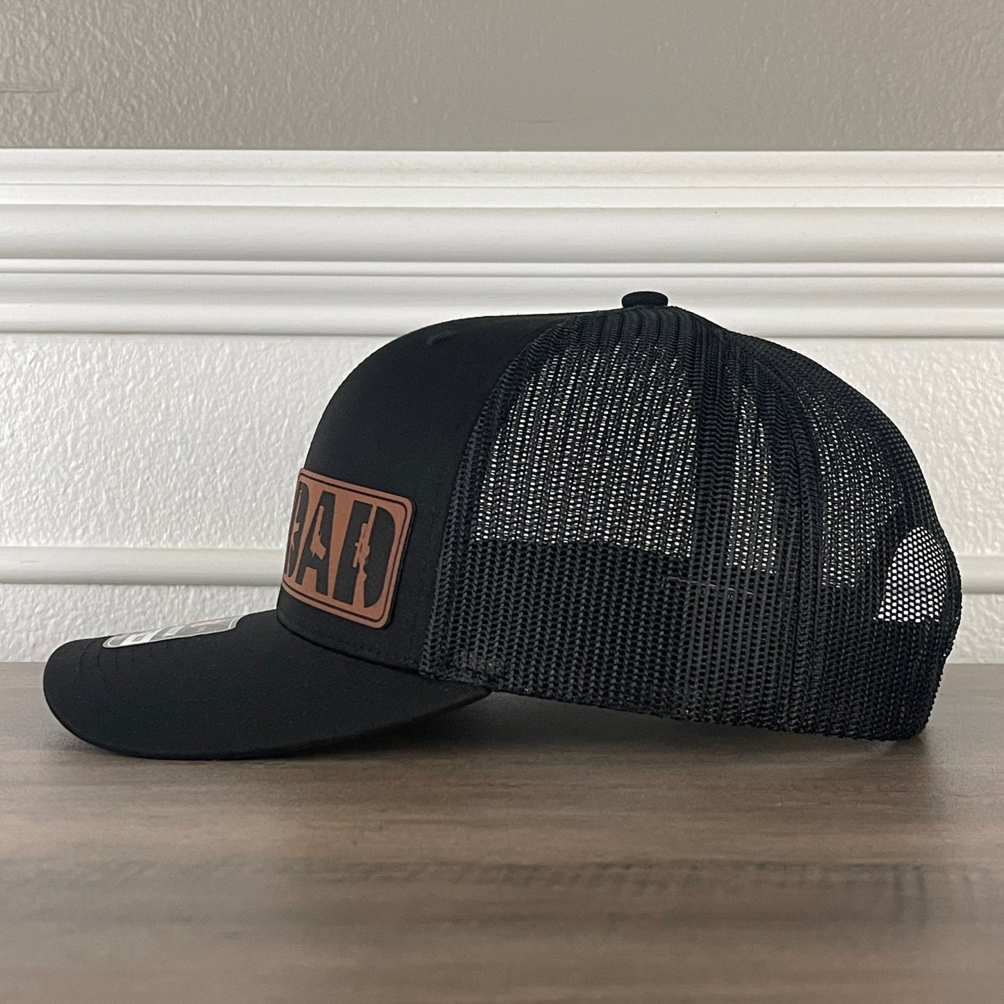 DAD 2A 2nd Amendment Side Leather Patch Hat Black - Hollow Point Society - Patch Hat