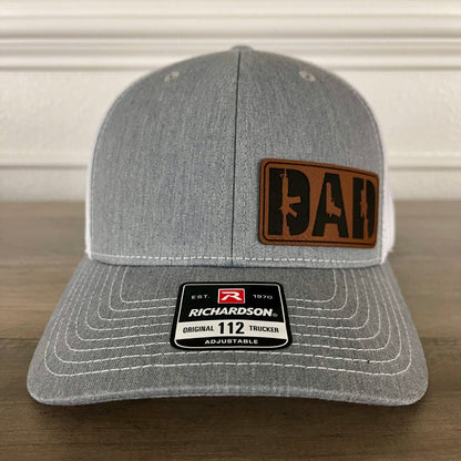 DAD 2A 2nd Amendment Side Leather Patch Hat Grey/White - Hollow Point Society - Patch Hat