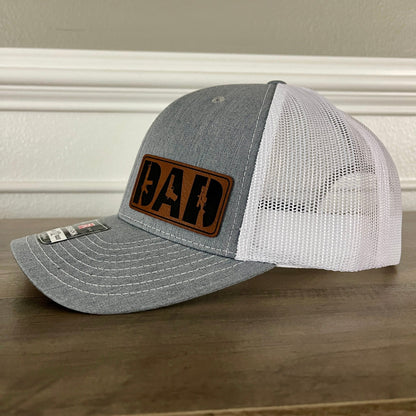 DAD 2A 2nd Amendment Side Leather Patch Hat Grey/White - Hollow Point Society - Patch Hat