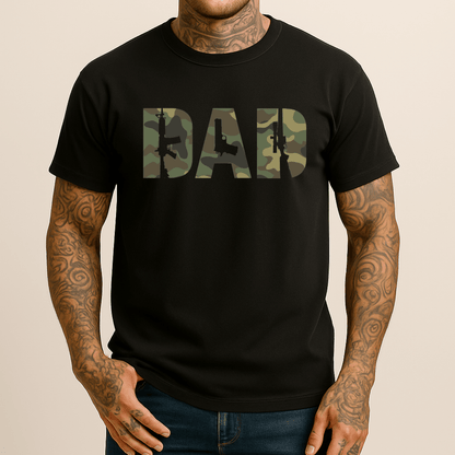 Dad 2A Camo Men's Patriotic T Shirt - Hollow Point Society - T-Shirt