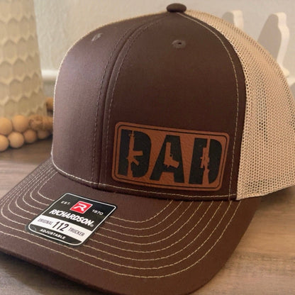 DAD 2nd Amendment Side Leather Patch Hat Brown - Hollow Point Society - Patch Hat