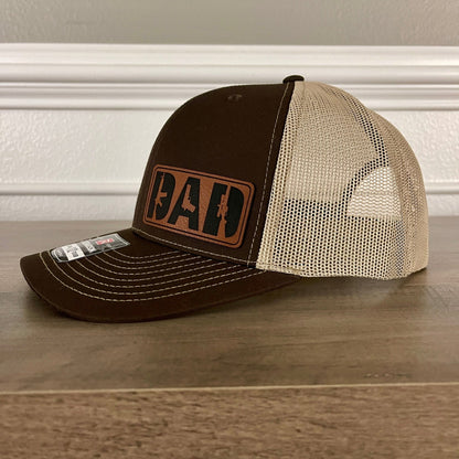 DAD 2nd Amendment Side Leather Patch Hat Brown - Hollow Point Society - Patch Hat