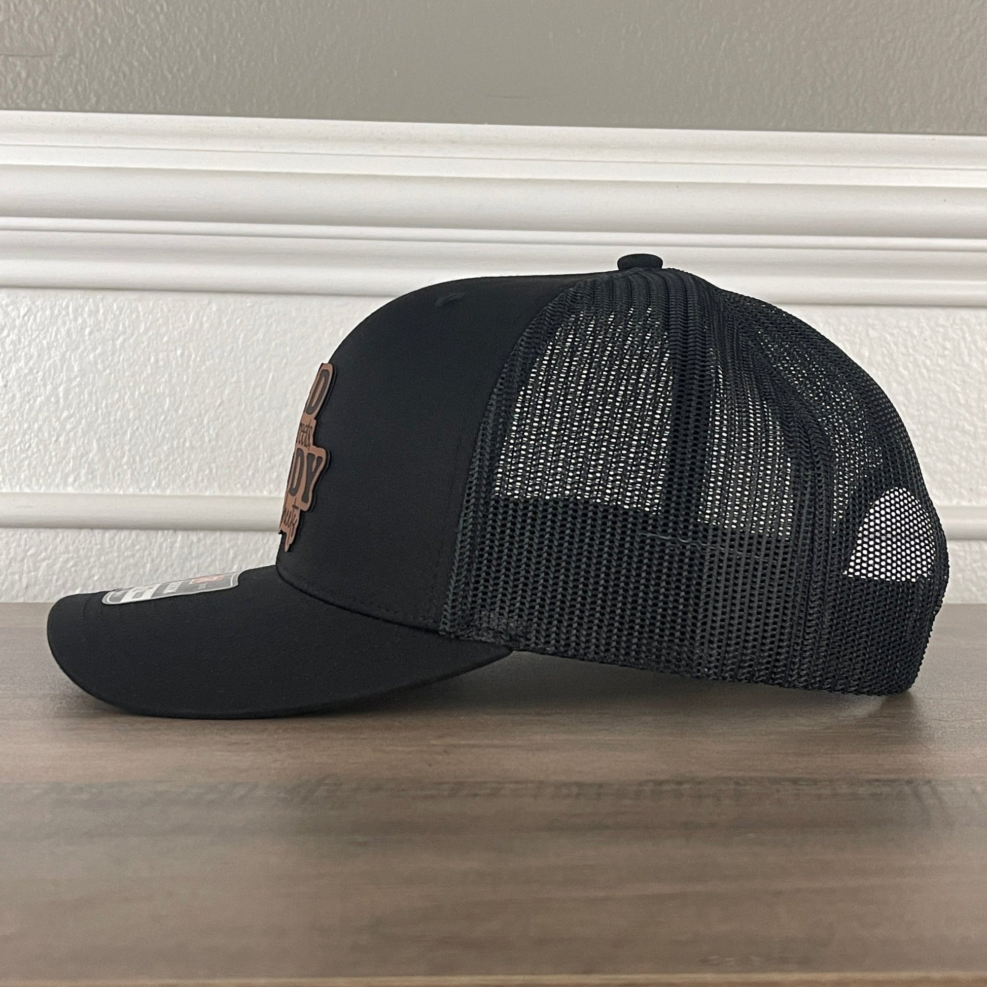 Dad In The Streets Daddy In The Sheets Front Leather Patch Hat Black - Hollow Point Society - Patch Hat