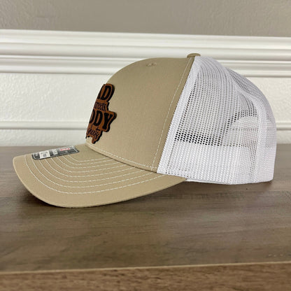 Dad in the Streets, Daddy in the Sheets Front Leather Patch Hat Khaki - Hollow Point Society - Patch Hat