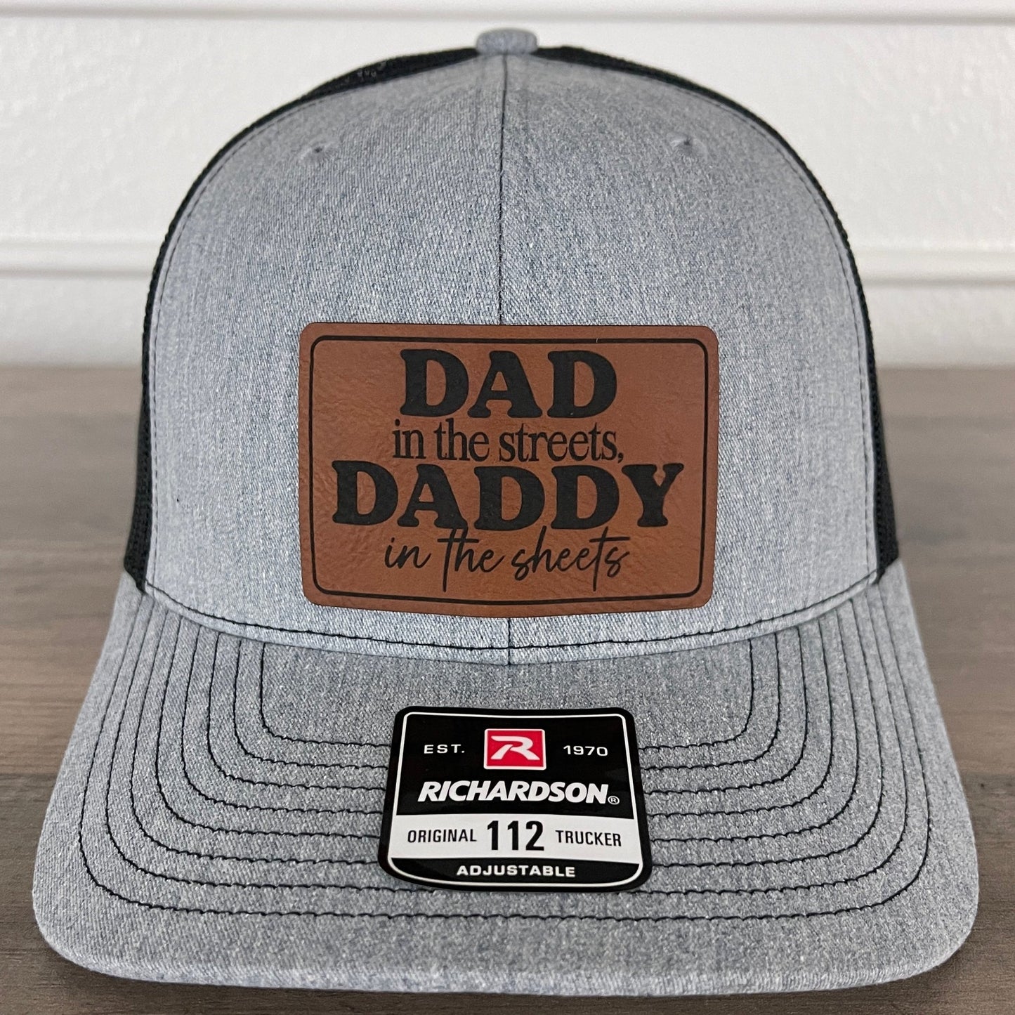 Dad in the Streets, Daddy in the Sheets Rectangular Leather Patch Hat - Hollow Point Society - Patch Hat