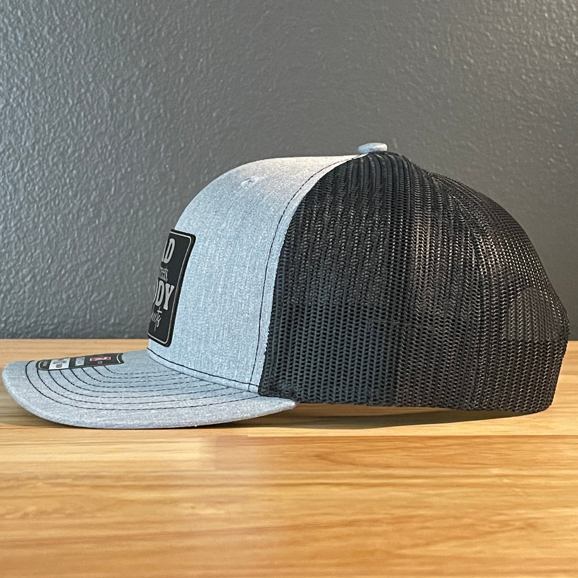 Dad in the Streets, Daddy in the Sheets Rectangular Leather Patch Hat Black/Silver - Hollow Point Society - Patch Hat