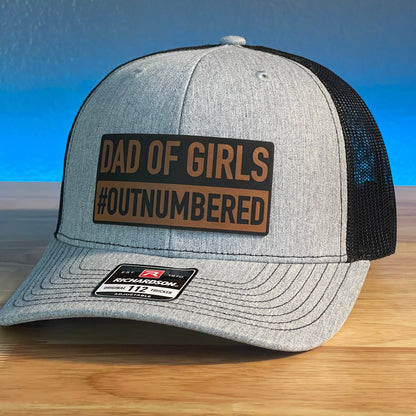 DAD of Girls #OUTNUMBERED Funny Leather Patch Hat - Hollow Point Society - Patch Hat