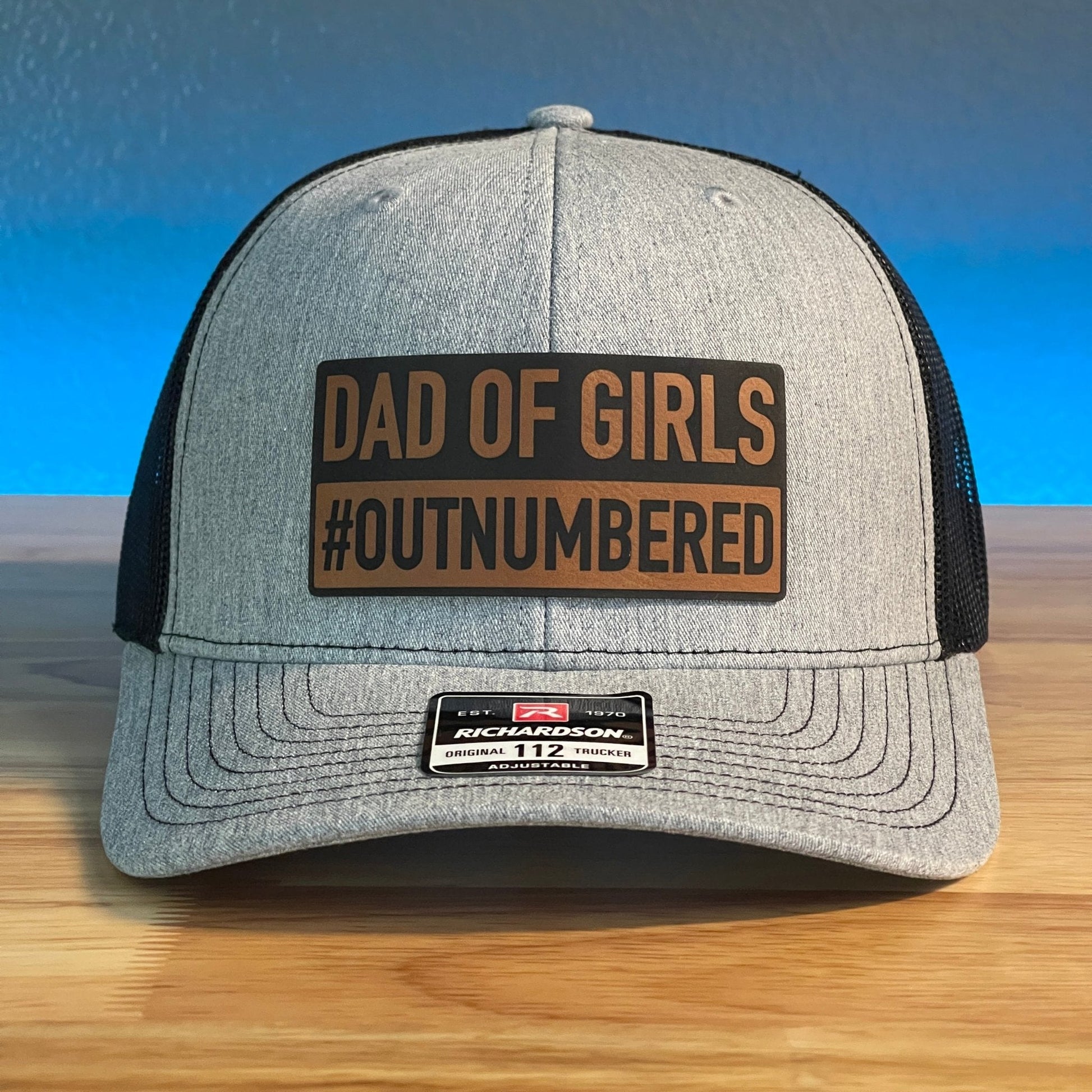 DAD of Girls #OUTNUMBERED Funny Leather Patch Hat - Hollow Point Society - Patch Hat