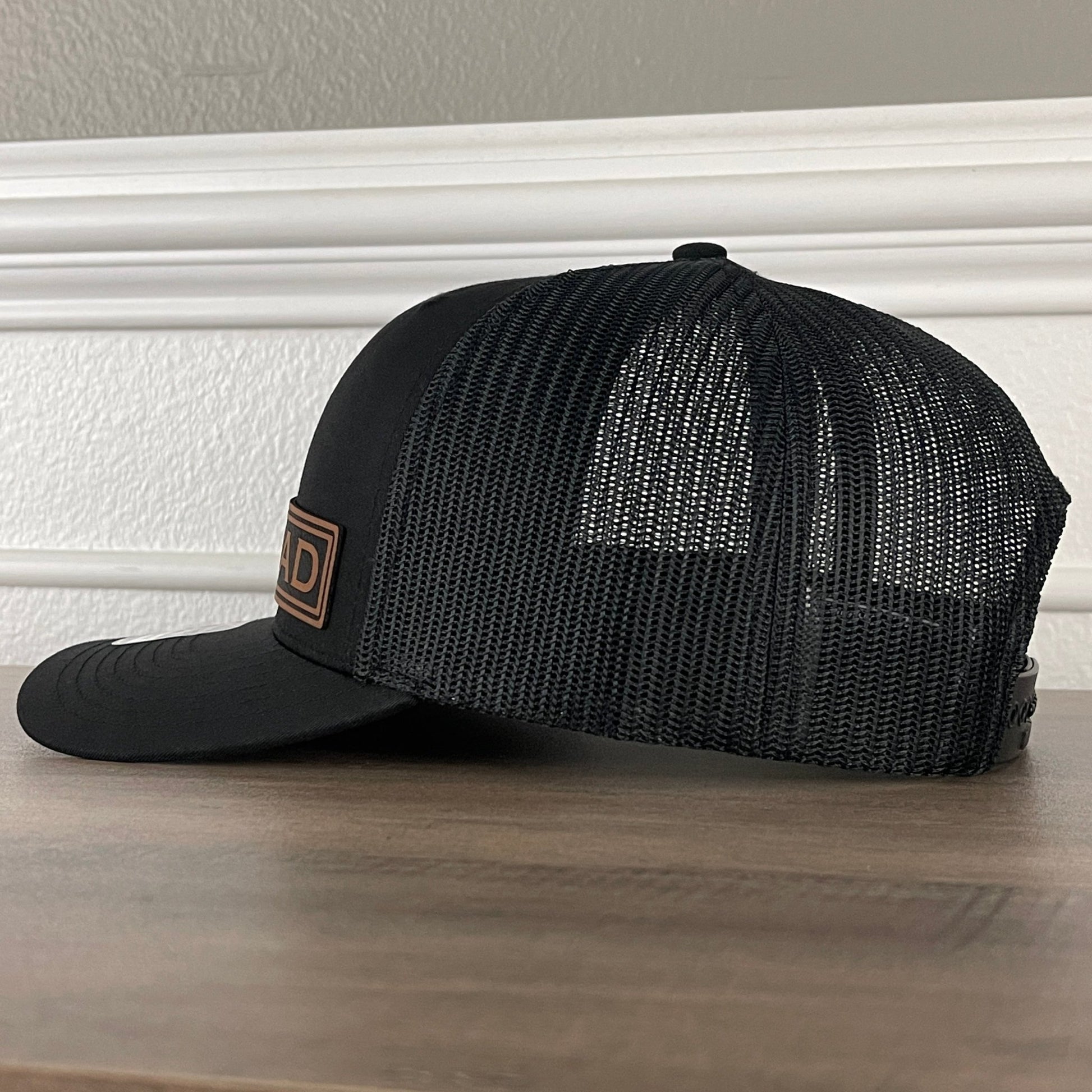 DAD Side Leather Patch Hat Black - Hollow Point Society - Patch Hat