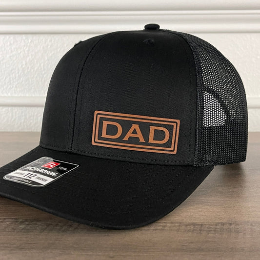 DAD Side Leather Patch Hat Black - Hollow Point Society - Patch Hat