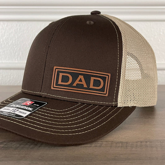 DAD Side Leather Patch Hat Brown - Hollow Point Society - Patch Hat