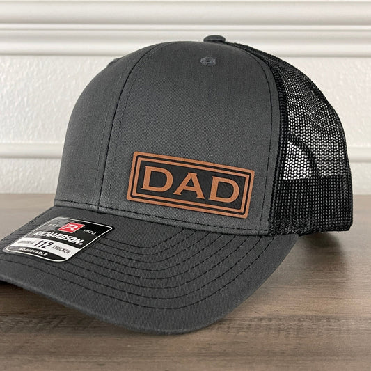 DAD Side Leather Patch Hat Charcoal/Black - Hollow Point Society - Patch Hat