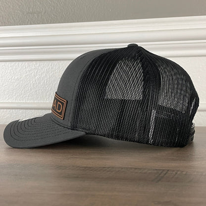 DAD Side Leather Patch Hat Charcoal/Black - Hollow Point Society - Patch Hat