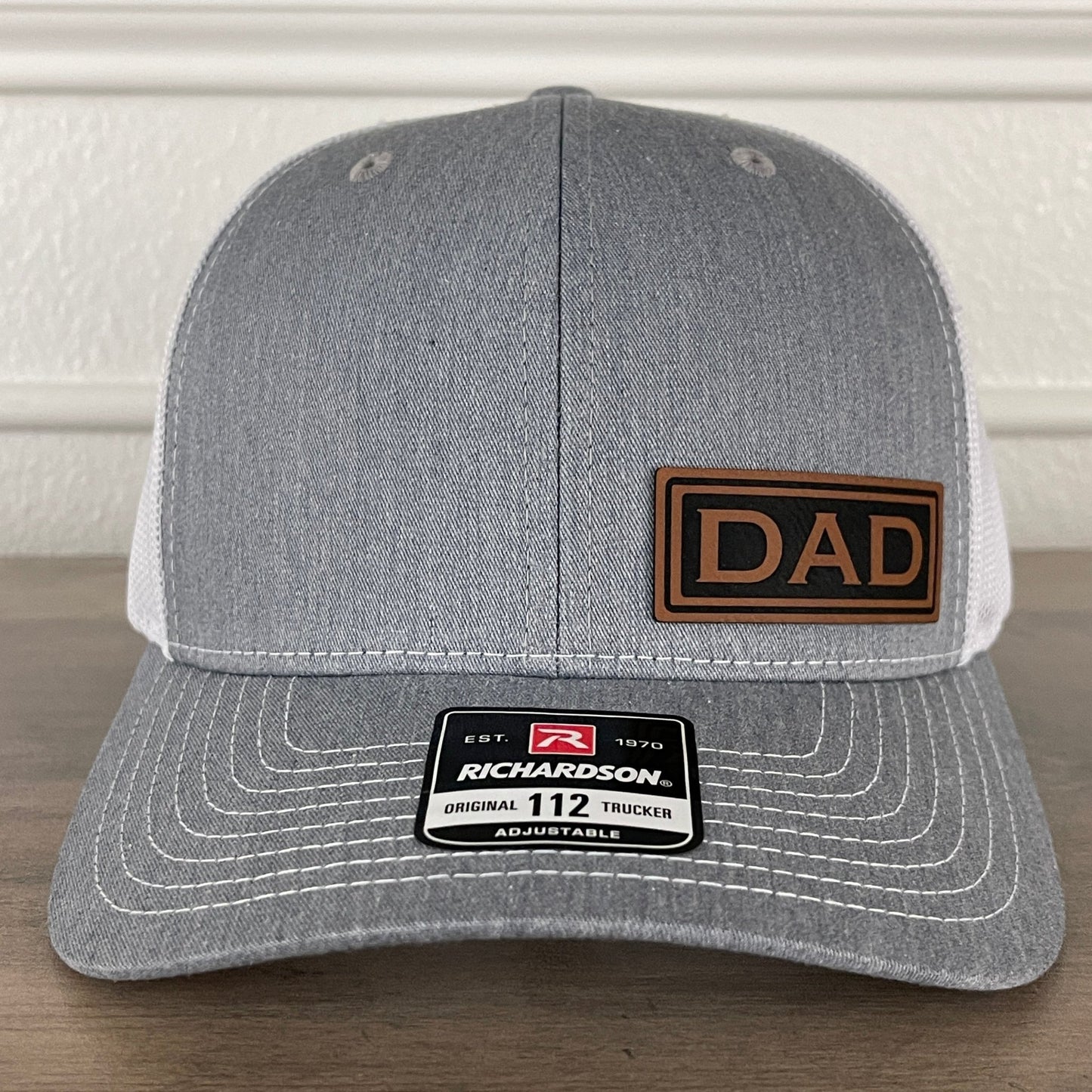 DAD Side Leather Patch Hat Grey/White - Hollow Point Society - Patch Hat