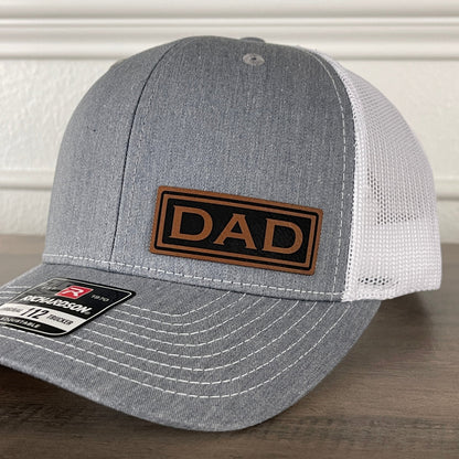 DAD Side Leather Patch Hat Grey/White - Hollow Point Society - Patch Hat