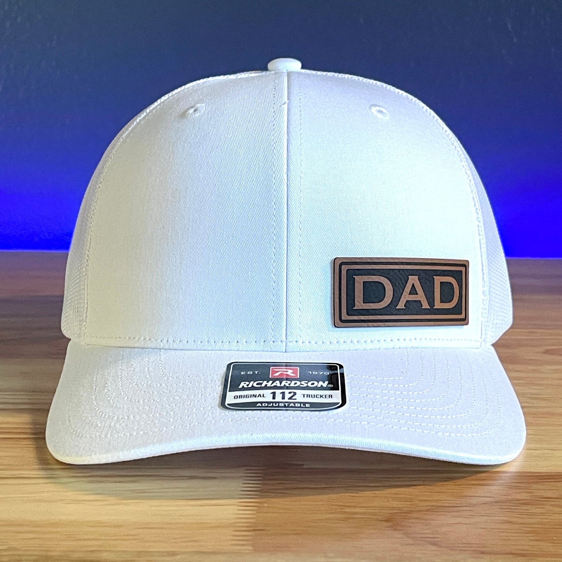 DAD Side Leather Patch Trucker Hat White - Hollow Point Society - Patch Hat