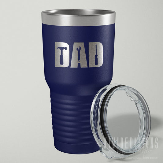 Dad Tools Laser Engraved Father's Day Tumbler - 30oz - Hollow Point Society - Tumblers