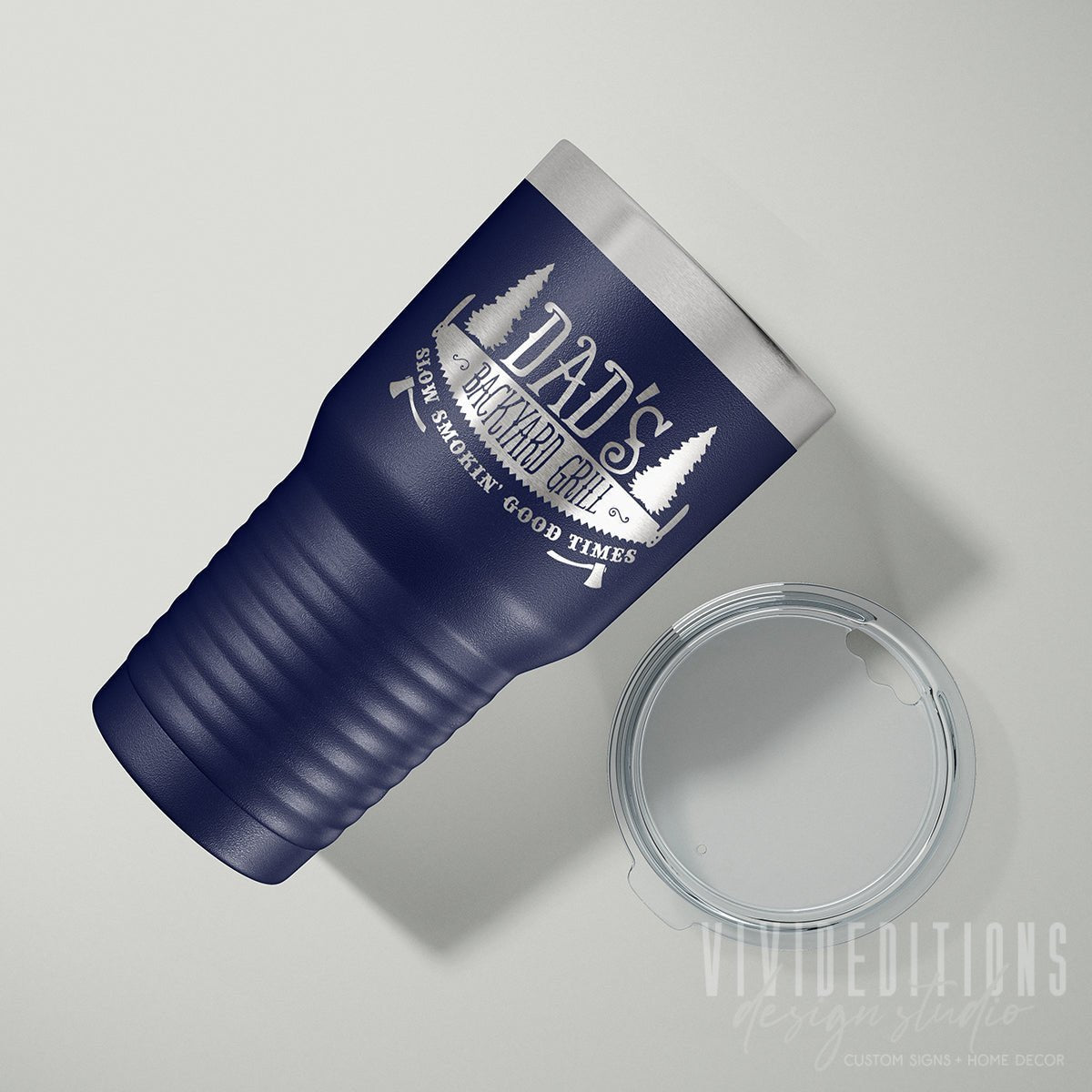 Dad's Backyard Grill Slow Smokin' Good Times Personalized Engraved Father's Day Tumbler - 30oz - Hollow Point Society - Tumblers