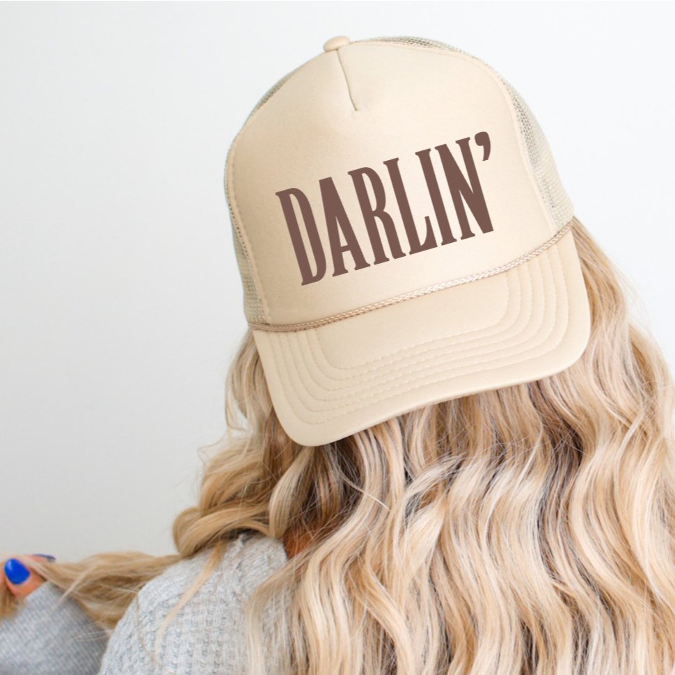 DARLIN' Classic 5 - Panel Foam Trucker Hat Khaki - Hollow Point Society - Trucker Hat