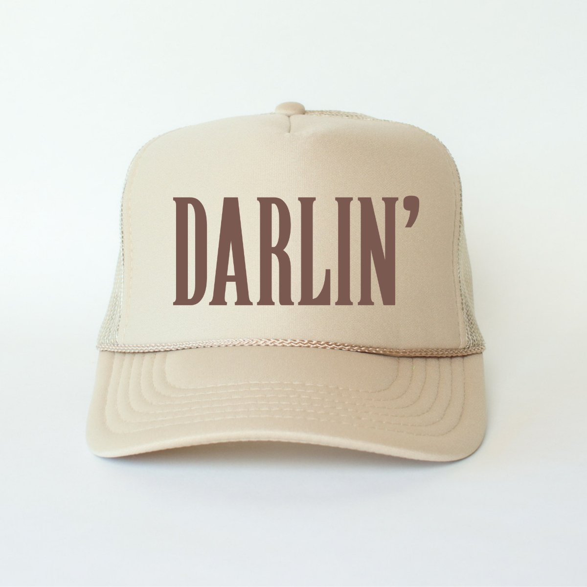 DARLIN' Classic 5 - Panel Foam Trucker Hat Khaki - Hollow Point Society - Trucker Hat