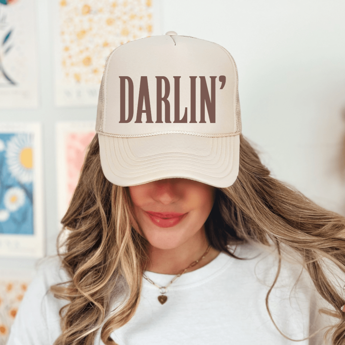 DARLIN' Classic 5 - Panel Foam Trucker Hat Khaki - Hollow Point Society - Trucker Hat
