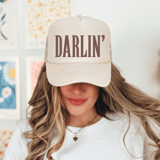 DARLIN' Classic 5 - Panel Foam Trucker Hat Khaki - Hollow Point Society - Trucker Hat