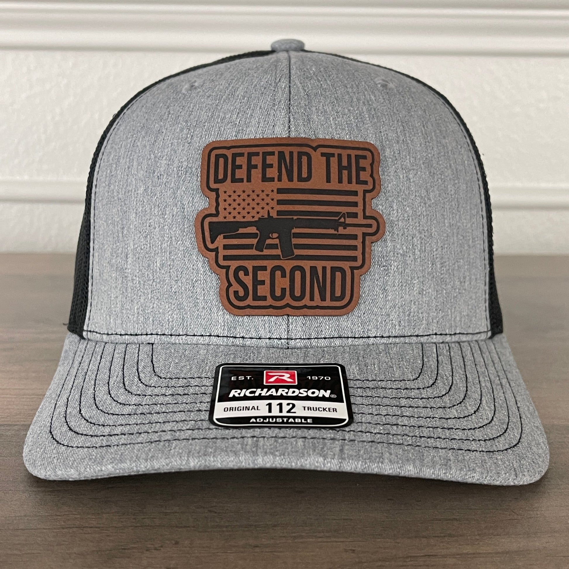 Defend The Second Amendment American Flag 2A Leather Patch Hat - Hollow Point Society - Patch Hat