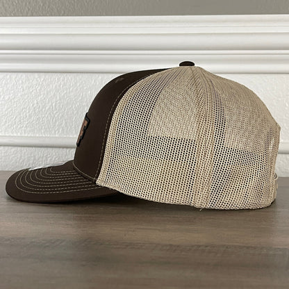 DILLIGAF Do I Look Like I Give A F Leather Patch Hat Brown - Hollow Point Society - Patch Hat