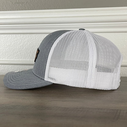 DILLIGAF Do I Look Like I Give A F Leather Patch Hat Grey/White - Hollow Point Society - Patch Hat