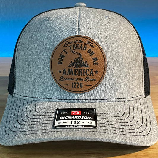 DON'T TREAD ON ME 1776 2ND AMENDMENT 2A Leather Patch Hat - Hollow Point Society - Patch Hat