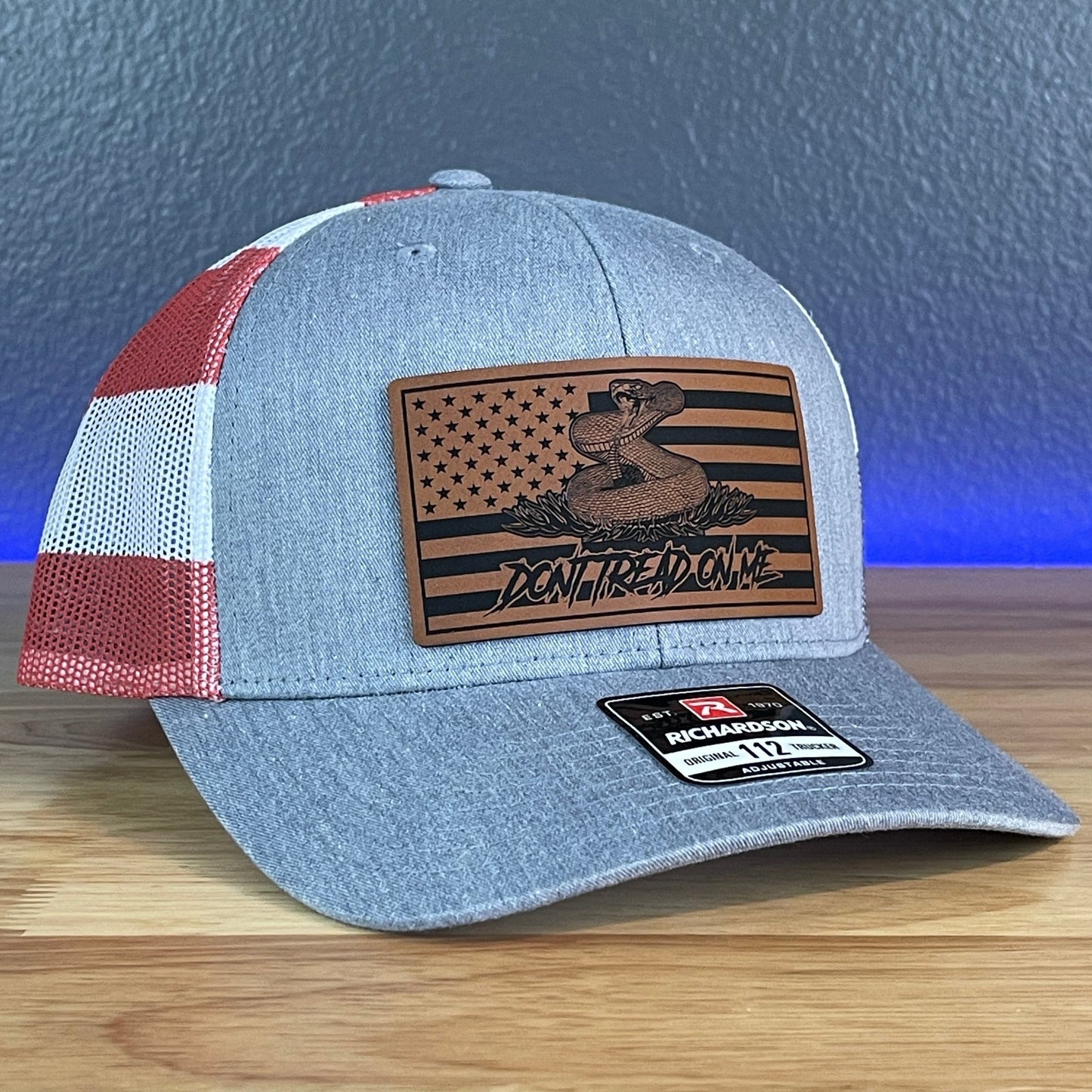 Don't Tread On Me Gadsden American Flag Patriotic Leather Patch SnapBack Trucker Hat Stars & Stripes - Hollow Point Society - Patch Hat