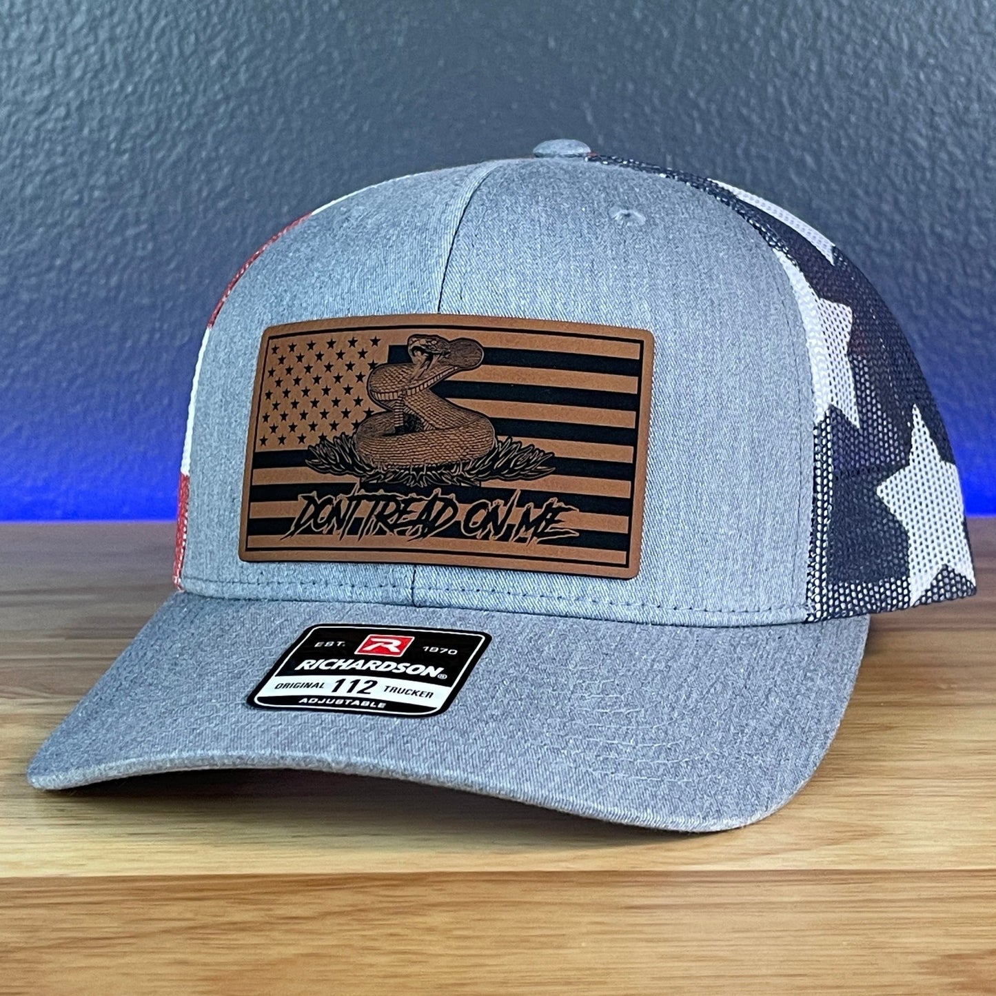 Don't Tread On Me Gadsden American Flag Patriotic Leather Patch SnapBack Trucker Hat Stars & Stripes - Hollow Point Society - Patch Hat