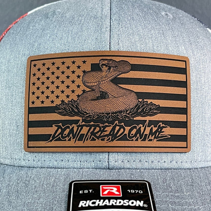 Don't Tread On Me Gadsden American Flag Patriotic Leather Patch SnapBack Trucker Hat Stars & Stripes - Hollow Point Society - Patch Hat