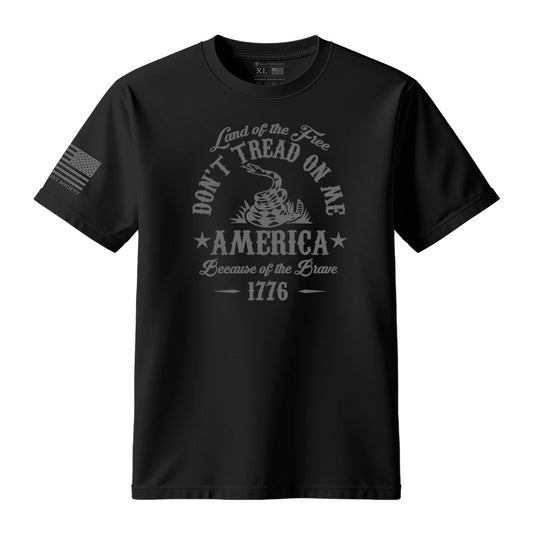 Don't Tread On Me Land Of The Free Gadsden T-Shirt - Hollow Point Society - T-Shirt