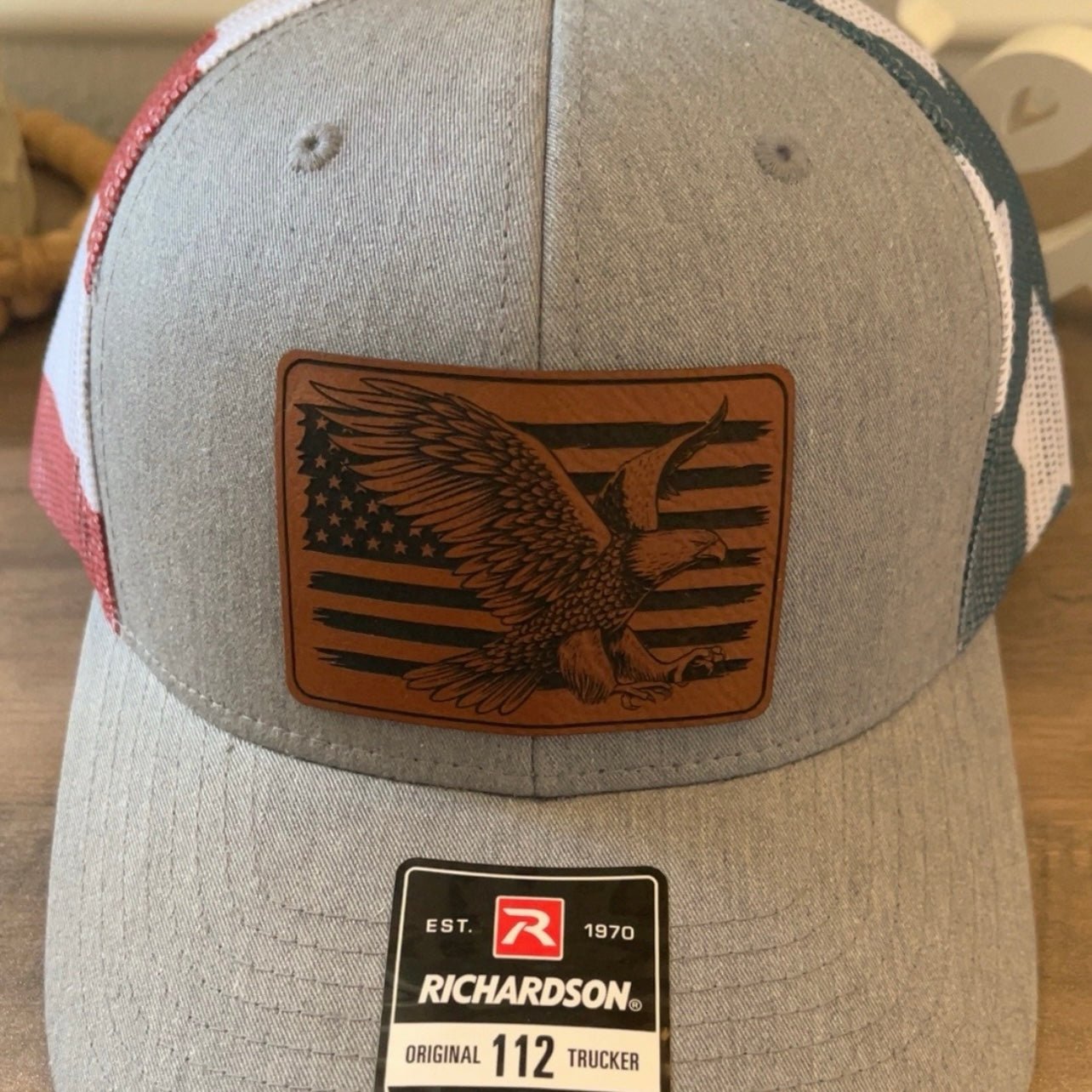 Eagle Flag Leather Patch Hat Stars & Stripes - Hollow Point Society - Patch Hat