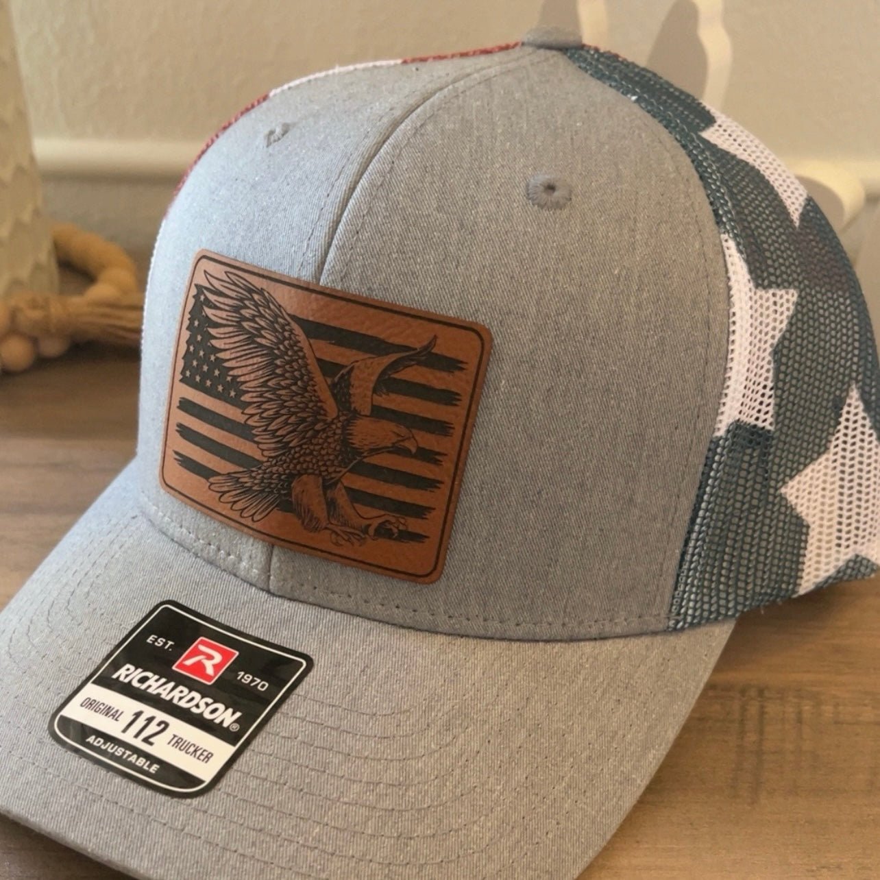 Eagle Flag Leather Patch Hat Stars & Stripes - Hollow Point Society - Patch Hat