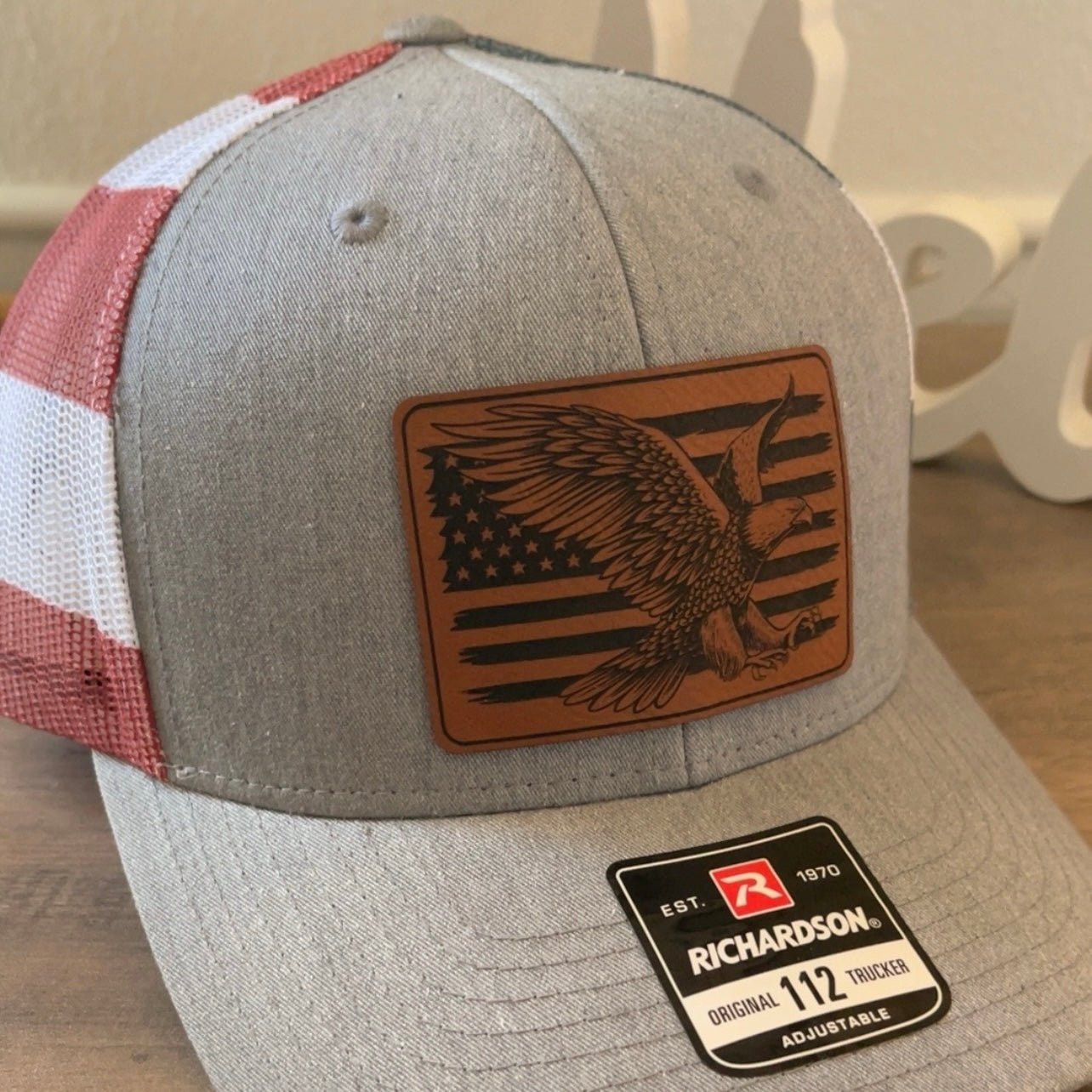 Eagle Flag Leather Patch Hat Stars & Stripes - Hollow Point Society - Patch Hat