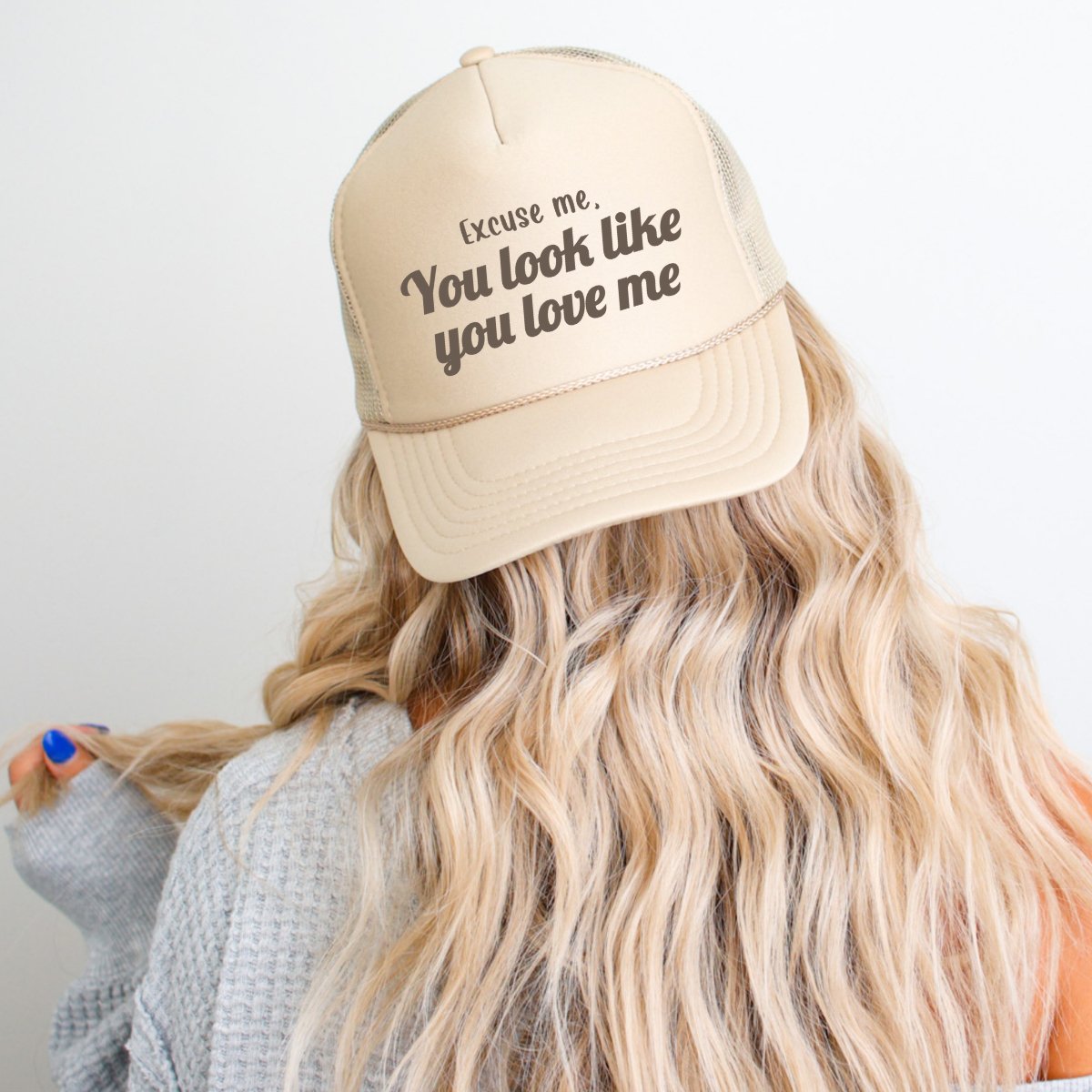 Excuse Me, You Look Like You Love Me Classic Foam Trucker Hat Khaki - Hollow Point Society - Trucker Hat