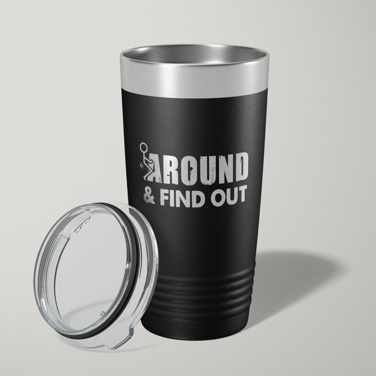 F Around And Find Out 2nd Amendment 20oz Laser Engraved Tumbler Travel Mug - Hollow Point Society - Tumblers