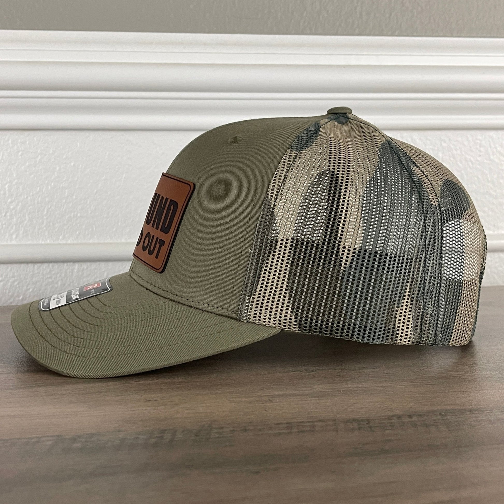 F Around And Find Out FAFO 2A 2nd Amendment Patriotic Leather Patch Hat Green/Camo - Hollow Point Society - Patch Hat