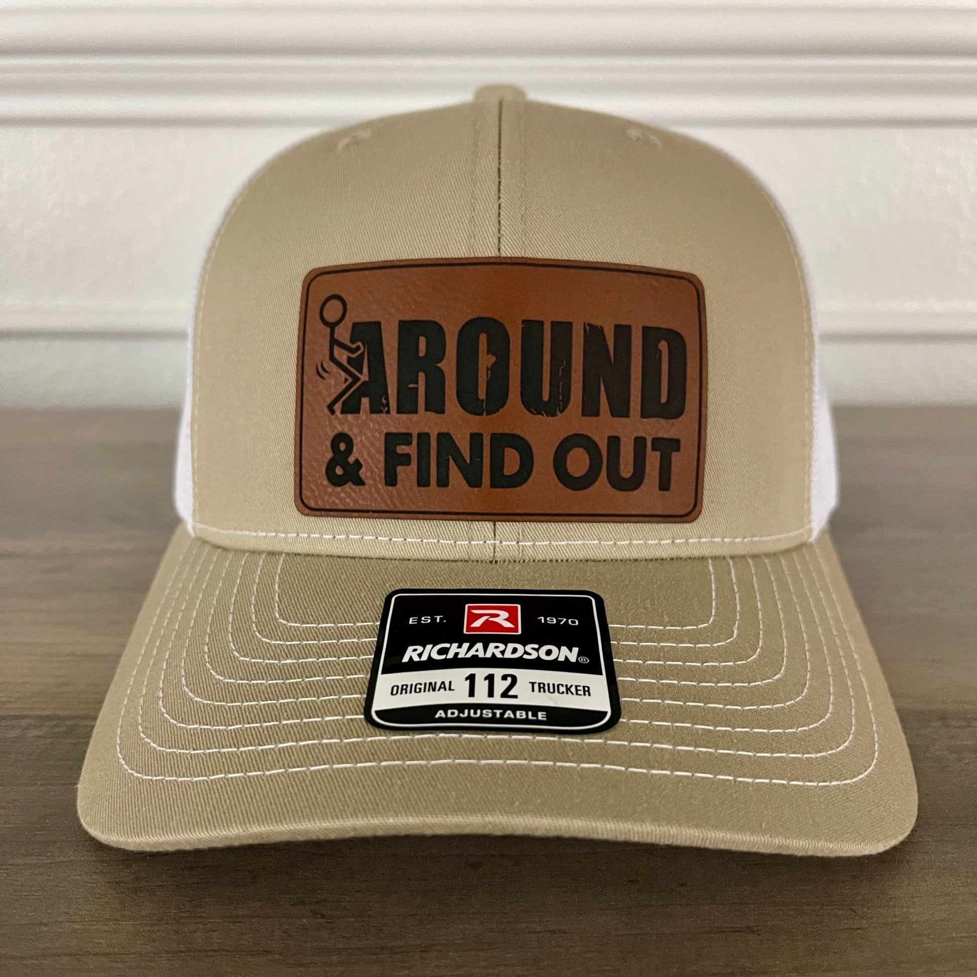 F Around And Find Out Leather Patch Hat Khaki - Hollow Point Society - Patch Hat