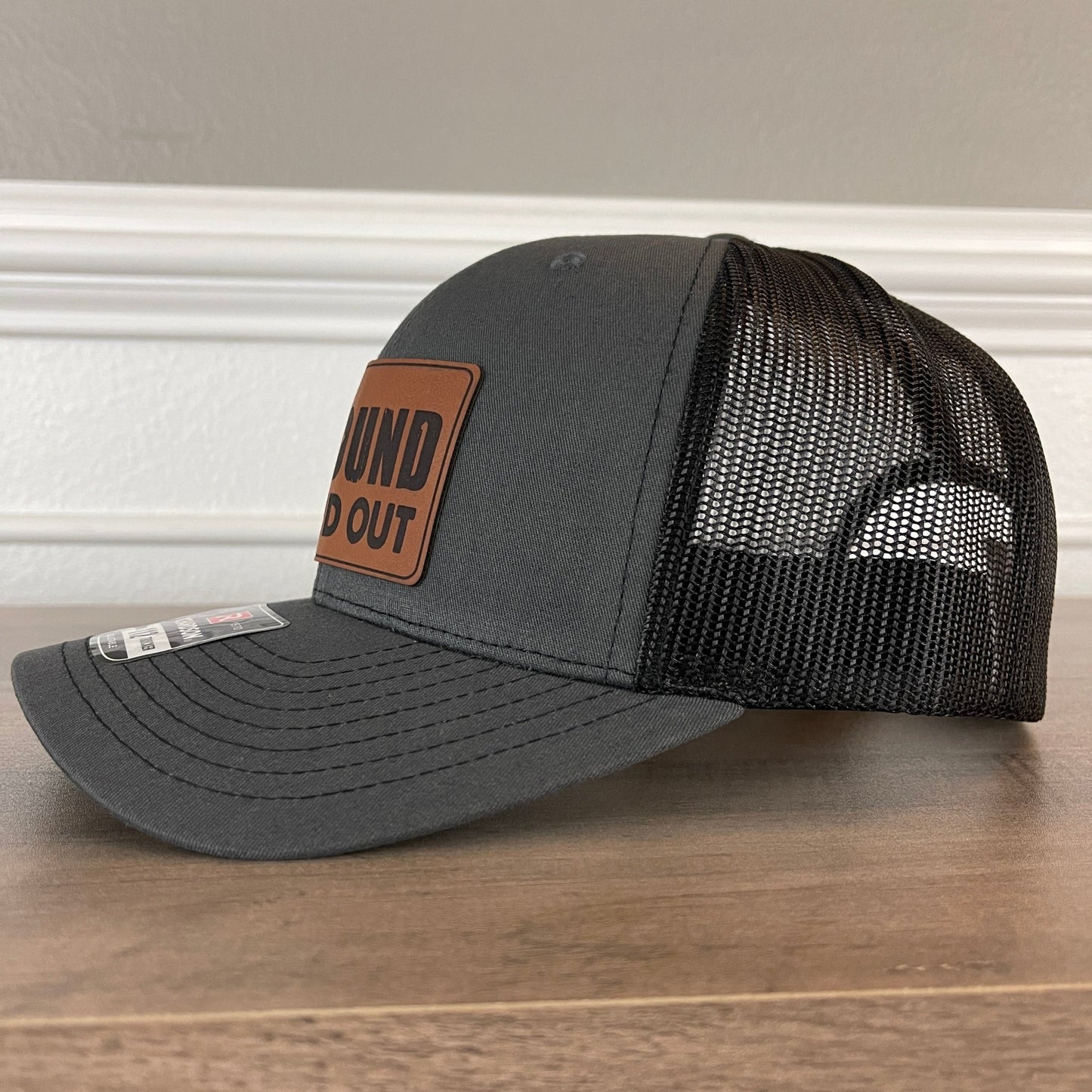 F Around And Find Out Patriotic Leather Patch Hat Charcoal/Black - Hollow Point Society - Patch Hat