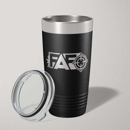 FAFO F Around And Find Out 20oz Laser Engraved Tumbler Travel Mug - Hollow Point Society - Tumblers