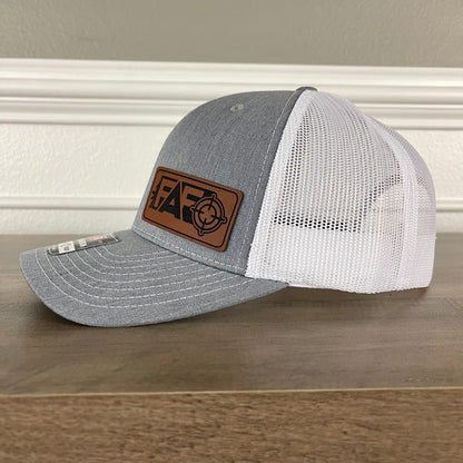 FAFO F Around And Find Out 2A 2nd Amendment Leather Patch Hat Grey/White - Hollow Point Society - Patch Hat